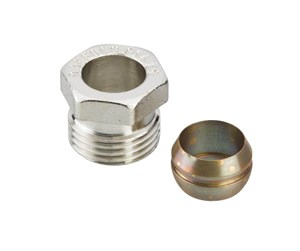 Radiatorer og ventiler - Danfoss Compression fitting 1/2" x 15 mm copper/steel - 013G4115