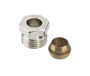 Radiatorer og ventiler - Danfoss Compression fitting 1/2" x 12 mm copper/steel - 013G4112