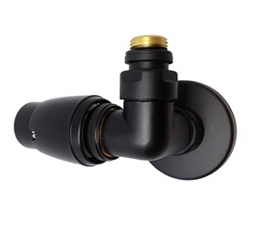 Håndkleradiatorer og tilbehør - Kriss corner angle valve set rtl right hand side matt black - KV7150S