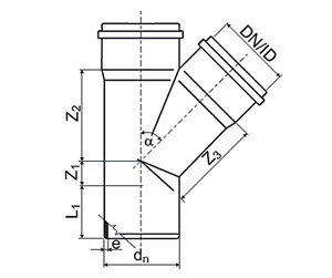 Dreneringsprodukter - Nicoll 110x110mm x 67.5° branch ht-pp - 808185