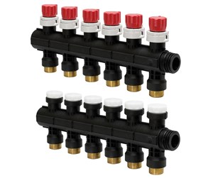 Gulvvarme - Uponor vario plus manifold w. valve ls 6x 3/4 euro - 1030582