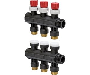 Gulvvarme - Uponor vario plus manifold w. valve ls 3x 3/4 euro - 1030580