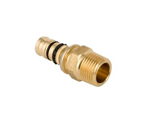 Alu pex-systemer - Geberit mepla adapter with male thread: d=63mm r=2 - 607.539.00.5