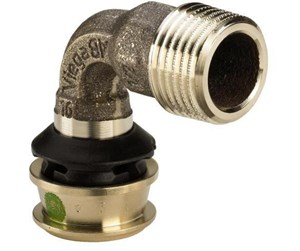 Alu pex-systemer - Viega Raxofix transition bend 90° 25 x 3/4" socket/nipple gunmetal - 646028