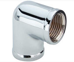 Gjengede beslag - Viega Angle 90° socket/socket 1/2" brass chrome-plated - 105600