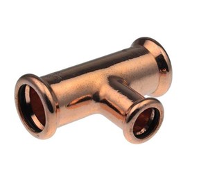 Trykkrør & Beslag - Vsh Fabrieken Xpress copper reduced t-piece fff 22x15x22 - 4801821