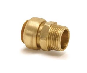 Kobberrør og beslag - Broen Straight male connector. push-fit x bsp taper male thread 22mm x 3/4 - 45292