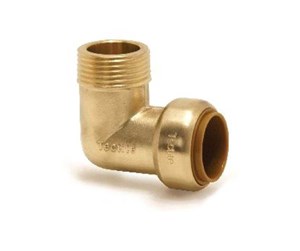 Kobberrør og beslag - Broen Male elbow. push-fit x bsp taper male thread 22 mm * 3/4 - 45576