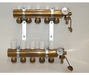 Gulvvarme - Pettinaroli Manifold system 1x3/4 in- and outlet incl brackets 20 mm fittings and end pieces 5 outlets - 7035SYS20-05