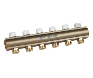 Gulvvarme - Pettinaroli Linear manifold 1x3/4/18 with incorporated lockshield valve 5 outlets - 7035DM-008-05