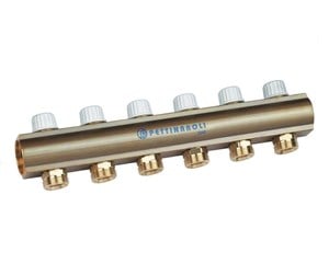 Gulvvarme - Pettinaroli Linear manifold 1x3/4/18 with incorporated lockshield valve 2 outlets - 7035DM-008-02