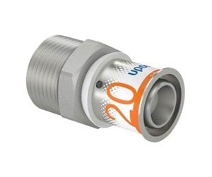 Alu pex-systemer - Uponor s-press plus adapter male thread 20 mm x 34 - 1070505