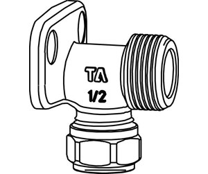 Kompresjonsbeslag - IMI Hydronic Fpl 346-12xg3/4 wall elbow chr - 53346515