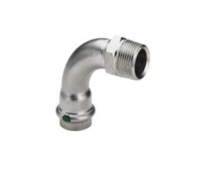 Trykkrør & Beslag - Viega Sanpress Inox transition bend 90° socket/nipple 18 mm x 3/4" stainless steel - 436919