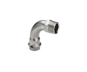 Trykkrør & Beslag - Viega Sanpress Inox transition bend 90° socket/nipple 22 mm x 3/4" stainless steel - 436926