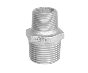 Gjengede beslag - Georg-Fischer Hexagon nipple galvanized reducing 3 x 2 - 770245236