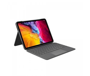 Tastatur - Logitech Folio Touch - Tastatur & Foliosett - Engelsk - Storbritannia - Grå - 920-009751