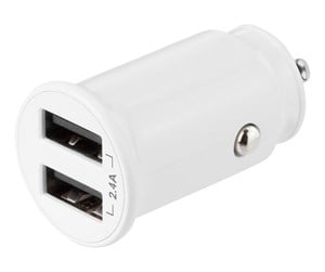 Mobil - Adaptere og ladere - Deltaco USB car charger 2x USB-A 2.4 A total 12 - USB-CAR125