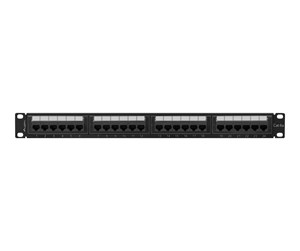 Tilbehør - Lanberg patch panel 24 port 1U cat.6A UTP black - PPUA-1024-B