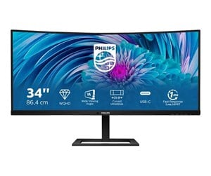 Skjerm - 34" Philips E-Line 346E2CUAE - 3440x1440 - 100Hz - VA - 65W USB HUB - Curved - 346E2CUAE/00