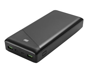 Nødlader - Deltaco Power bank 30000 mAh 3 A/18 W 111 Wh 2x Nødlader - Svart - 30 Wh - PB-C1002