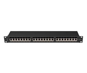 Tilbehør - Lanberg PPSA-1024-B 24-Port Patch Panel 1U 19" Cat6A FTP Shielded Black - PPSA-1024-B