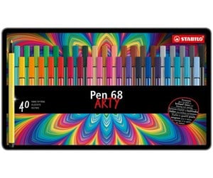 Skrive- & Tegneverktøy - STABILO Pen 68 Arty metal tin of 40 colors - ET1064612