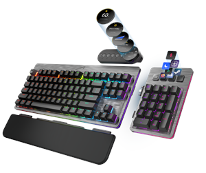 Tastatur - Mountain Everest Max - MX Red - Grey - Gamingtastatur - Nordisk - Grå - MG-EVK1G-CR1-NO