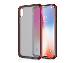 Mobil - Deksel og etui - ITSKINS  Cover for iPhone XS Max. Transparent  Gray / Red - APXP-SPRFR-RDBK