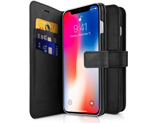 Mobil - Deksel og etui - ITSKINS  Book cover and back cover in one for iPhone XR 6.1 ". Black - AP61-BOOKC-BKNL