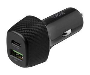 Mobil - Adaptere og ladere - Deltaco USB car charger 1x USB-C PD 18 W 1x USB - USBC-CAR120