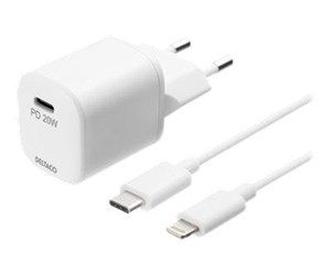 Mobil - Adaptere og ladere - Deltaco USB wall charger USB-C PD 20 W includin - USBC-AC141