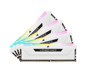 RAM - Corsair Vengeance RGB PRO SL DDR4-3200 - 32GB - CL16 - Quad Channel (4 pcs) - Intel XMP - Hvit med RGB - CMH32GX4M4E3200C16W