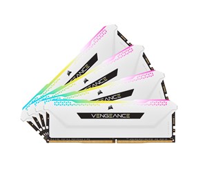 RAM - Corsair Vengeance RGB PRO SL DDR4-3600 - 32GB - CL18 - Quad Channel (4 pcs) - Intel XMP - Hvit med RGB - CMH32GX4M4D3600C18W