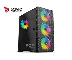 Kabinett - Savio Raptor X1 ARGB Mesh / Glass - MDT - ATX - Kabinett - Tower - Svart - SAVGC-RAPTORX1