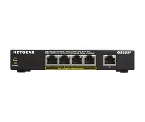 Switch/splitter - Netgear GS305Pv2 5-Port Gigabit Ethernet SOHO Unmanaged Switch with 4-Ports PoE+ (63W) - GS305P-200PES