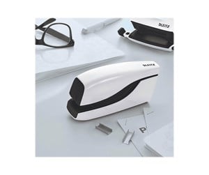 Hullemaskin & Stiftemaskin - Leitz Stiftemaskin batteri  WOW 5566 Hvit - 55661001