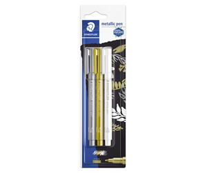 Skrive- & Tegneverktøy - Staedtler Metal.pen gold.silver& white pen BC - 8323-S BK3