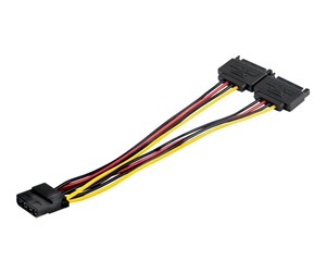 Strømkabel (intern) - StarTech.com Dual SATA to LP4 Power Doubler Cable Adapter SATA to 4 Pin LP4 Internal PC Peripheral Power Supply Connector 9 Amps/108W - power adapter - SATA power to 4 PIN internal power - 19.1 m - DSATPMOLP4