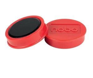 Konferanse & Presentasjon - Nobo  Whiteboard magneter 38 mm, styrke 1,5kg, pakke med 10 stk. Rød - 1915307