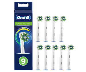 Elektrisk tannbørste - Oral-B Børstehoder CrossAction Børstehode Med CleanMaximiser, 9 Stk. - 4210201325345