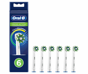 Elektrisk tannbørste - Oral-B Børstehoder CrossAction Børstehode Med CleanMaximiser, 6 Stk. - 4210201325314