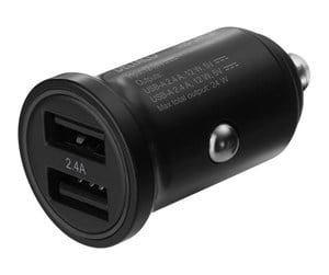 Mobil - Adaptere og ladere - Deltaco 12/24 V USB car charger with dual USB-A po - USB-CAR127