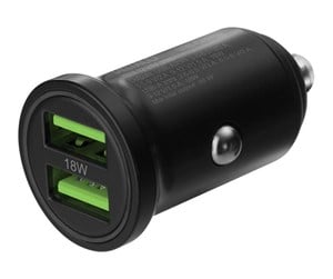 Mobil - Adaptere og ladere - Deltaco USB car charger 2x USB-A 18 W fast charg - USB-CAR128