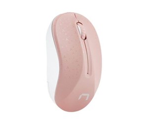 Mus - Natec Toucan - mouse - 2.4 GHz - white pink - Mus - Optisk - 3 knapper - Hvit - NMY-1652