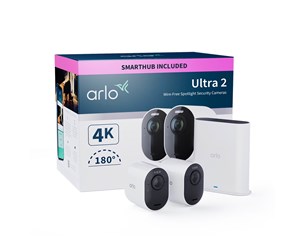 Smarthus - Arlo Ultra 2 4K UHD Wire-Free Security Camera System – 2 Cameras - VMS5240-200EUS