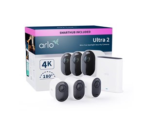 Smarthus - Arlo Ultra 2 4K UHD Wire-Free Security Camera System – 3 Cameras - VMS5340-200EUS