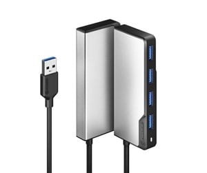 USB-hub - ALOGIC USB-A Fusion SWIFT 4-port Hub - Space Grey USB-hub - 4 porter - Grå - UAFUUA-SGR