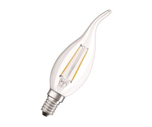 LED-lyspære - Osram LED-lyspære Candle 2.5W/827 (25W) filament clear E14 - 4058075436640