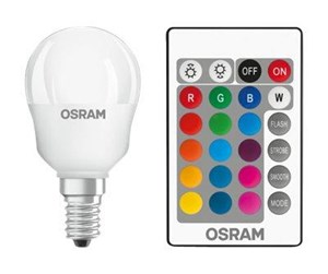 LED-lyspære - Osram LED-lyspære STAR+ RGBW Remote mini-ball 4.5W/827 (25W) frosted dimmable E14 - 4058075430839